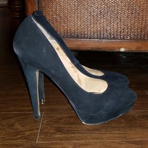 Aldo Suede Round Toe Pumps